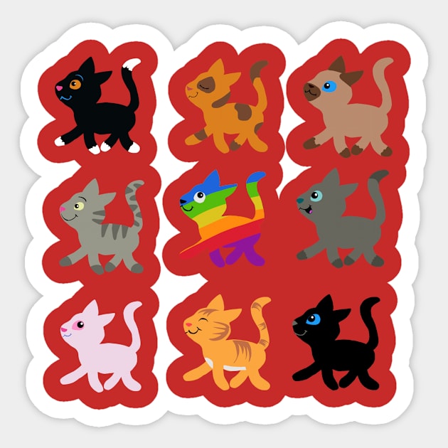 Rainbow Cats Sticker by wolfmanjaq